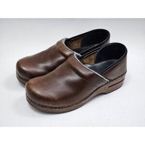 Dansko Size 41  Brown Clog Shoes Slip On Leather Women
